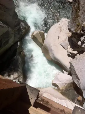 an aerial view of a river with rocks at Evergreen Bed & Breakfast in Hope