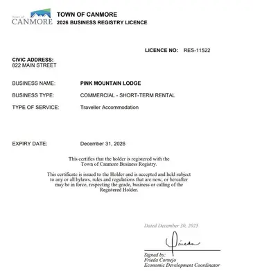 a screenshot of a page of a document at Unit #201 Cozy Mountain View 1BR in DT in Canmore