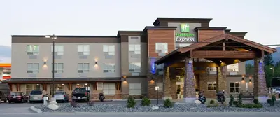 a hotel building with a gazebo in front of it at Holiday Inn Express Golden-Kicking Horse by IHG in Golden