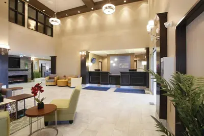 a lobby of a hospital with a waiting room at Holiday Inn Express Fort St John by IHG in Fort Saint John