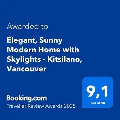 a screenshot of a phone with the text awarded to element sunny modern home with at Elegant, Sunny Modern Home with Skylights - Kitsilano, Vancouver in Vancouver