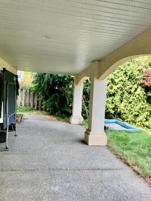 a concrete underside of a porch with columns at Red Robe B&B in Nanaimo