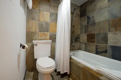 a bathroom with a toilet and a bath tub at 3BR in Snowberry, King Bed, Wood Burning Fireplace, Large Kitchen, Near Gondola in Whistler