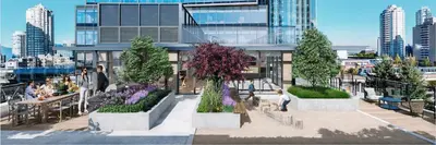 a rendering of a building with flowers and plants at Pacific Sweet Place @Metro in Burnaby