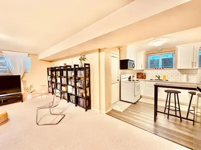 a kitchen with a counter and a table in a room at Scorpio House Langley -ROOM A in Langley