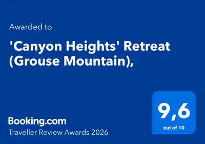a blue sign that reads canyon heights retreat province mountain at 'Canyon Heights' Retreat (Grouse Mountain) in North Vancouver