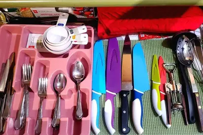 a utensil tray with utensils in a drawer at EVCharger, Free Parking, Ski, Golf, BBQ, Awesomeness in Invermere