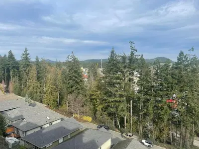 an aerial view of a house in the woods at Guest room with private bath in Langford in Victoria