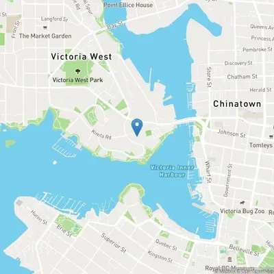 a map of victoria west and the virginia west park at Harbour Retreat in Victoria
