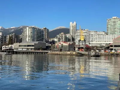 a view of a city from a body of water at Large 2 bedroom private suite ! in North Vancouver