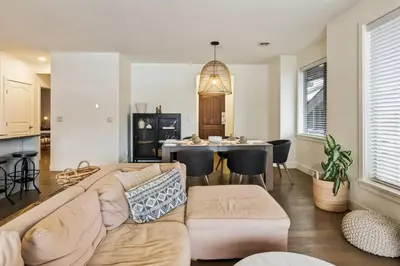 a living room with a couch and a table at Condo at Barona Beach Lakeside Resort in West Kelowna