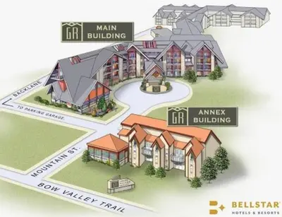 an image of a rendering of a proposed apartment building at Cozy One Bedroom Condo with Indoor Pool and HotTub in Canmore