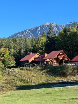 a house on the side of a hill with trees at beard's creek bed and breakfast in Parson