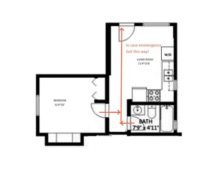 a floor plan of a house at Cozy 1bedroom Suite in Vancouver Westside in Vancouver
