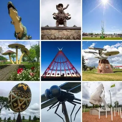 a collage of pictures of different types of sculptures at Charming 2-Bedroom Basement Oasis Sleeps 5,Size-150sqm, Netflix, family friendly in Edmonton
