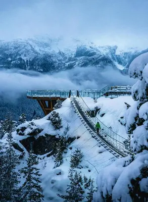 a person standing on top of a snow covered mountain at Cozy Creek Den - Updated Nov 2025 in Whistler