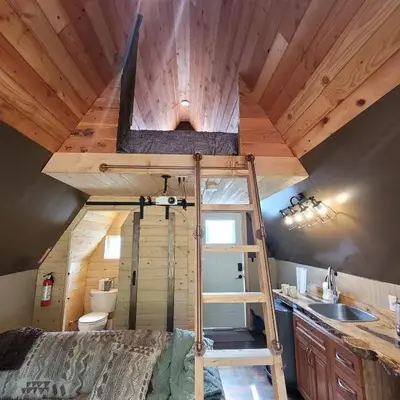 Mushroom theme cabin on 33 Acre Farm
