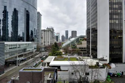 a view of a city with tall buildings at Luxury Condo in Downtown Vancouver with city view in Vancouver
