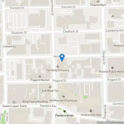 a map of the campus with a blue marker at Chic And Cozy Condo In Old Town Victoria in Victoria