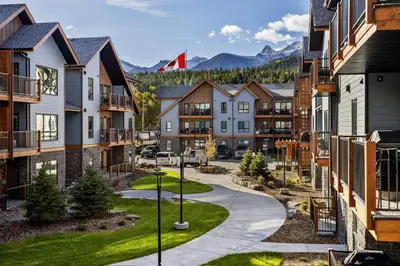 a view of a residential neighbourhood with buildings at Perfect 3 bed-2 bath Top Floor Hot Tub Heated Pool Gym in Dead Man's Flats