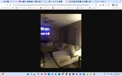 a rendering of a living room with a couch and a table at Master Bedroom private bathroom 23 minutes airport in Edmonton