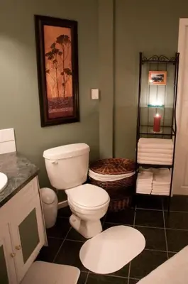 a bathroom with a white toilet and a sink at Oceanview Guest Suite with Large 2 Person Soaker Tub in Nanoose Bay