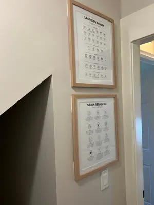 a calendar hanging on a wall next to a door at Bright Spacious Entire Home with Kids Backyard Set in Victoria