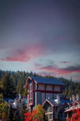a house in the middle of a town with trees at City Retreat With Views in the Heart of Downtown in Vancouver