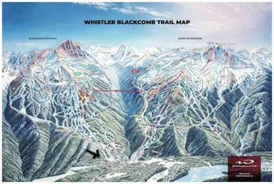 a map of a snow covered mountain at Ski-In-Out, Pool, Hot Tub, Sauna in Whistler