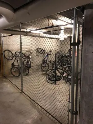 a group of bikes parked in a garage at Northstar Whistler Village Resort in Whistler