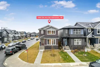 a rendering of a house in a residential neighborhood at Private Master Bed Room SPRING in Edmonton