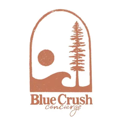 a logo for blue crust conference at The Moorage - Luxury 2 bed & 2 bath Condo on Marina in Ucluelet