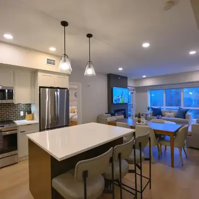 2 bedrooms-3 beds 2 baths-Rocky Creekside Retreat - Top Floor - Heated Pool and Hot Tub