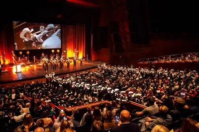 a large crowd of people in a theatre with a orchestra at Large Family 4BR w Kid's Play Den! FREE Banff Pass in Calgary