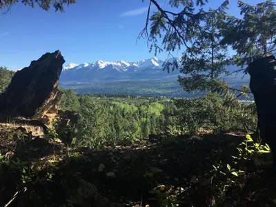 a view of the mountains from the top of a hill at Alder House in Golden