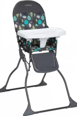 a folding high chair with a white seat at Chic Mountain View - Pool & HotTub - Fireplace - BBQ! in Canmore