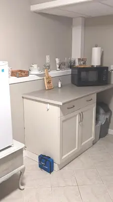 a kitchen with a counter top with a microwave at Private SweetSuite 1 Bdrm Bathroom mini-kitchen in Kamloops