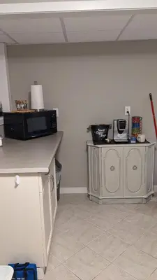 a kitchen with a counter top with a microwave at Private SweetSuite 1 Bdrm Bathroom mini-kitchen in Kamloops