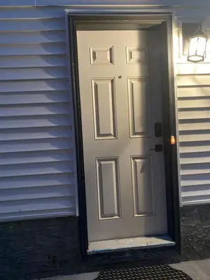a door for a home with a sidelight at Luxe Stay with a Designer Touch in Calgary