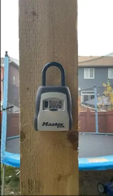 a clock on the side of a tree at Spacious Basement Suite NW Calgary- 1bedroom 2 guest maximum in Calgary