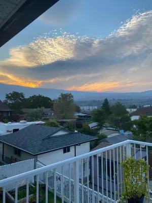a view from the balcony of a house at Mountain View Villa with Saltwater Pool in Oliver