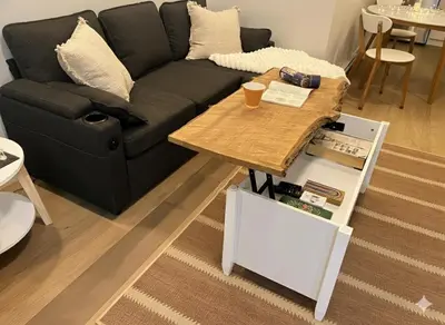a living room with a couch and a coffee table at Cedar & Sage Suite the Cozy Retreat with Full Kitchen in Victoria