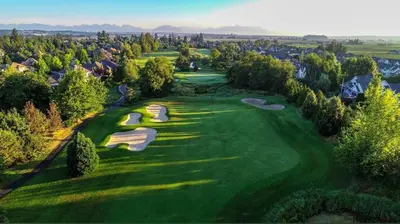 an overhead view of a golf course with three putts at Bella Sweet Suite -Cozy 2B suite Morgan Creek in Surrey