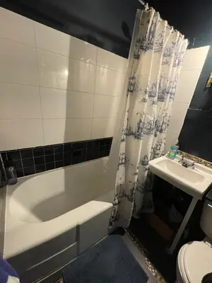 a bathroom with a bath tub and a sink at Ophelias Casa in Vancouver