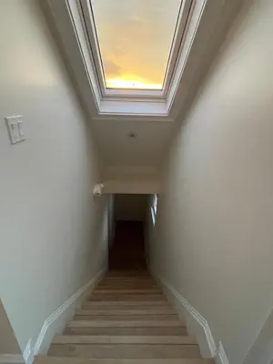 a skylight in a stairway with a ceiling at The Golden Sky Sanctuary at the Algonquin Residence in Prince Rupert
