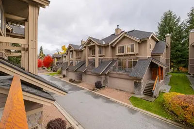 an aerial view of a large house at Englewood Greens 40 by Outpost Whistler in Whistler