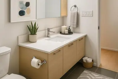 a bathroom with a sink and a toilet at Urban Two-Bedroom Apartment with Prime Downtown Location in Vancouver