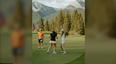 a group of people playing a game of golf at Modern 1BR Suite Sleeps 3-4 in Near YYC Calgary Airport in Calgary