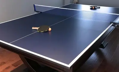 a ping pong table with a ball and a racket at 5 Minutes away from Edmonds Station! Ideal location for all events & attractions in New Westminster