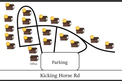 a diagram of a playing house rd at Charming Rustic Cabin Perfect for Groups in Golden
